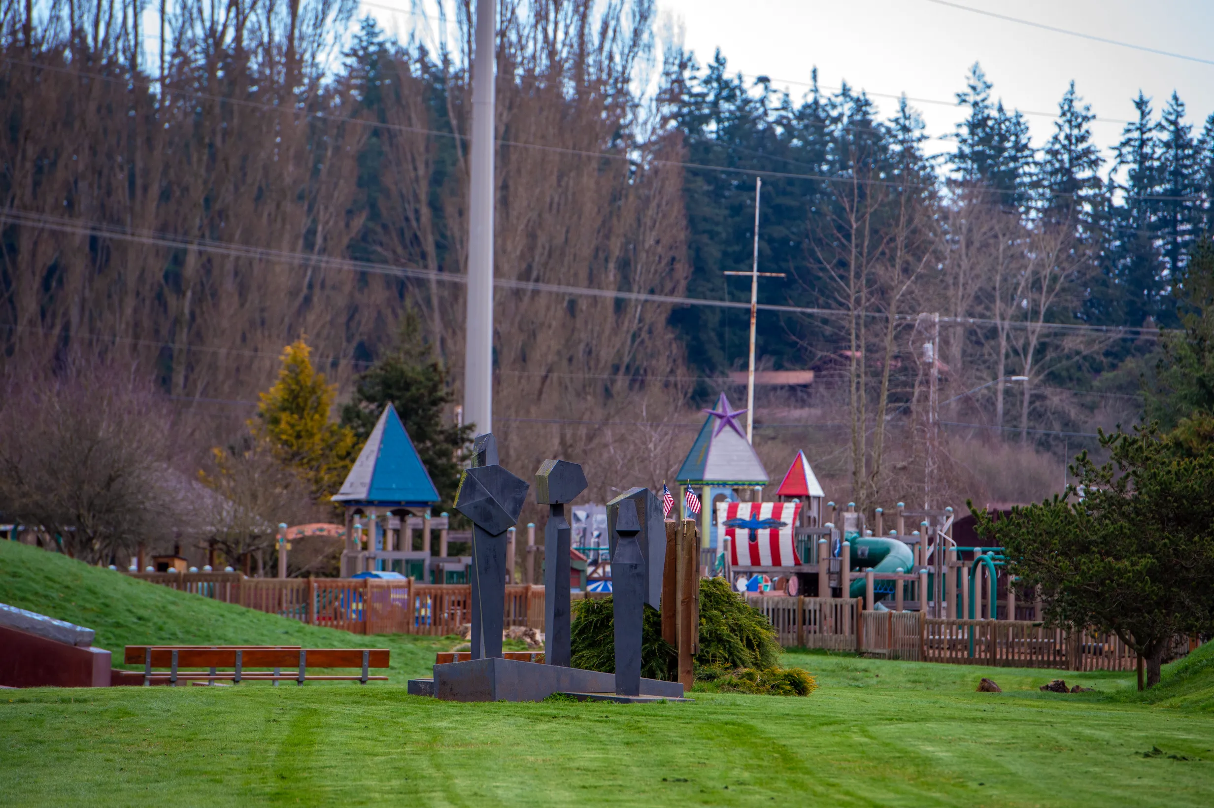 The Family Gathering — sculpture by Pamela Hom at Freedom Park
