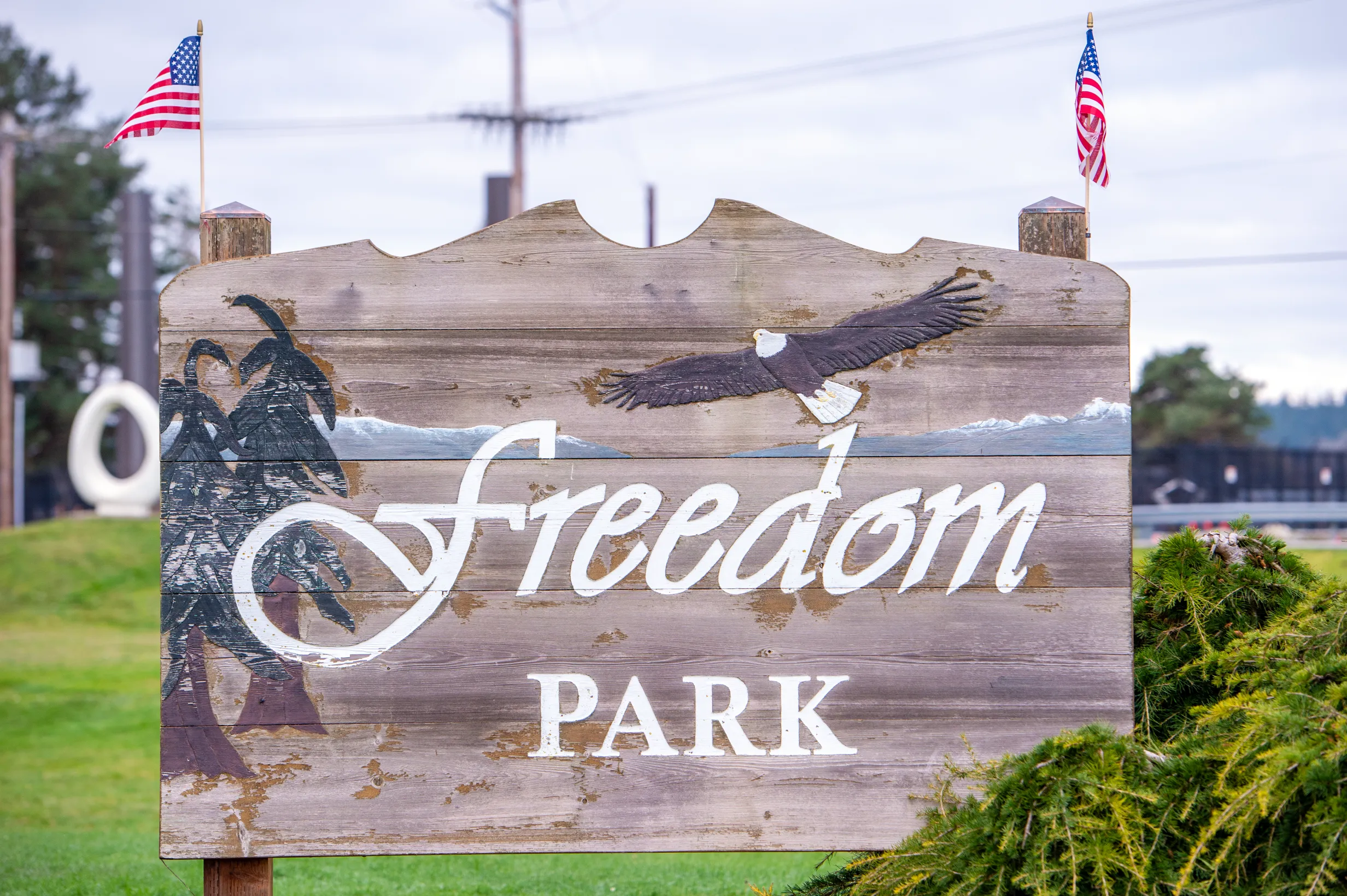 Freedom Park Sign — painted by Donny Hopkins