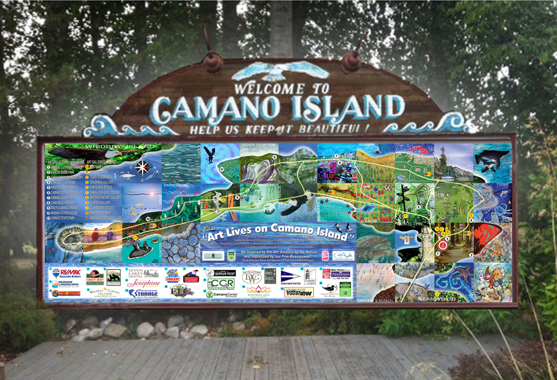 Welcome to Camano Island Sign at Freedom Park